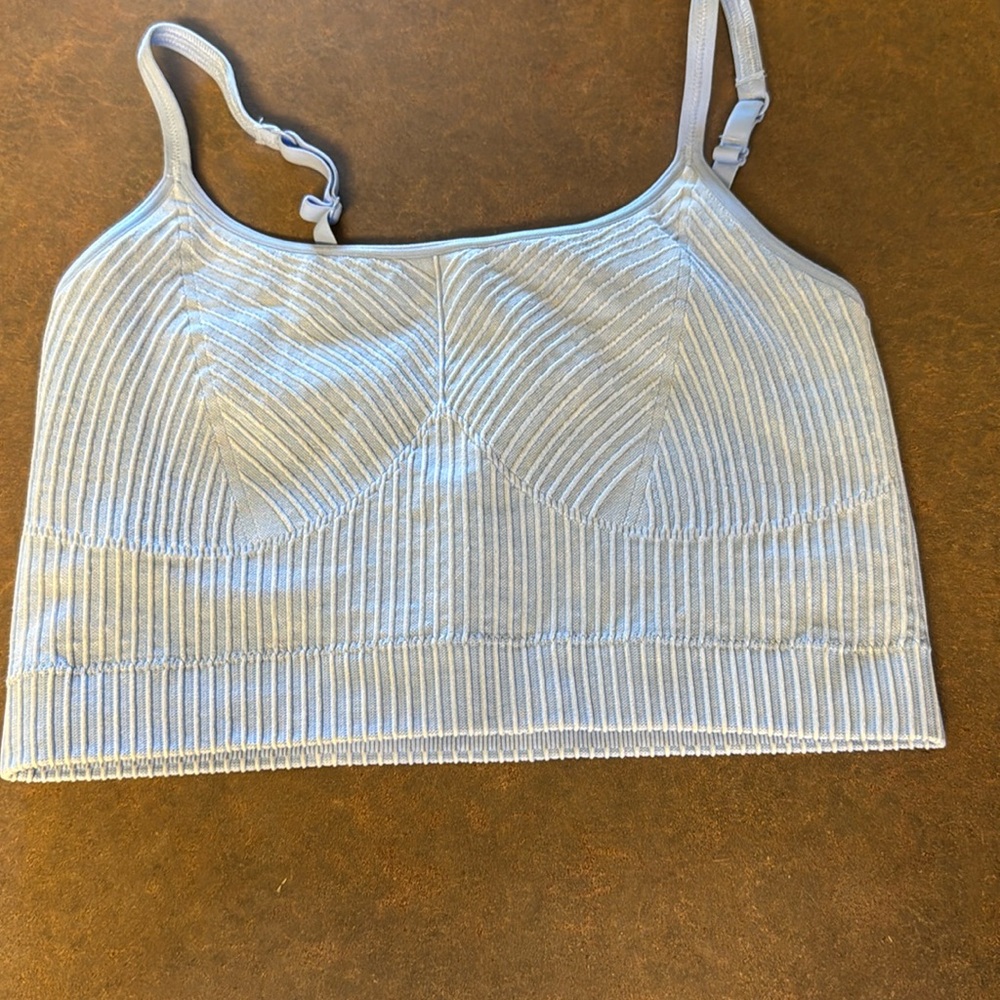 Aerie ribbed, light blue sports bra size small. No pads.